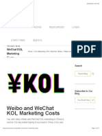 Weibo and WeChat KOL Marketing Costs - PARKLU
