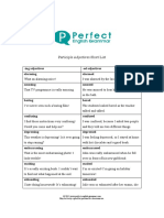 Participle Adjectives Short List PDF