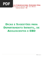 DICAS E SUGESTÕES PARA DEPARTAMENTO INFANTIL, DE ADOLESCENTES E EBD