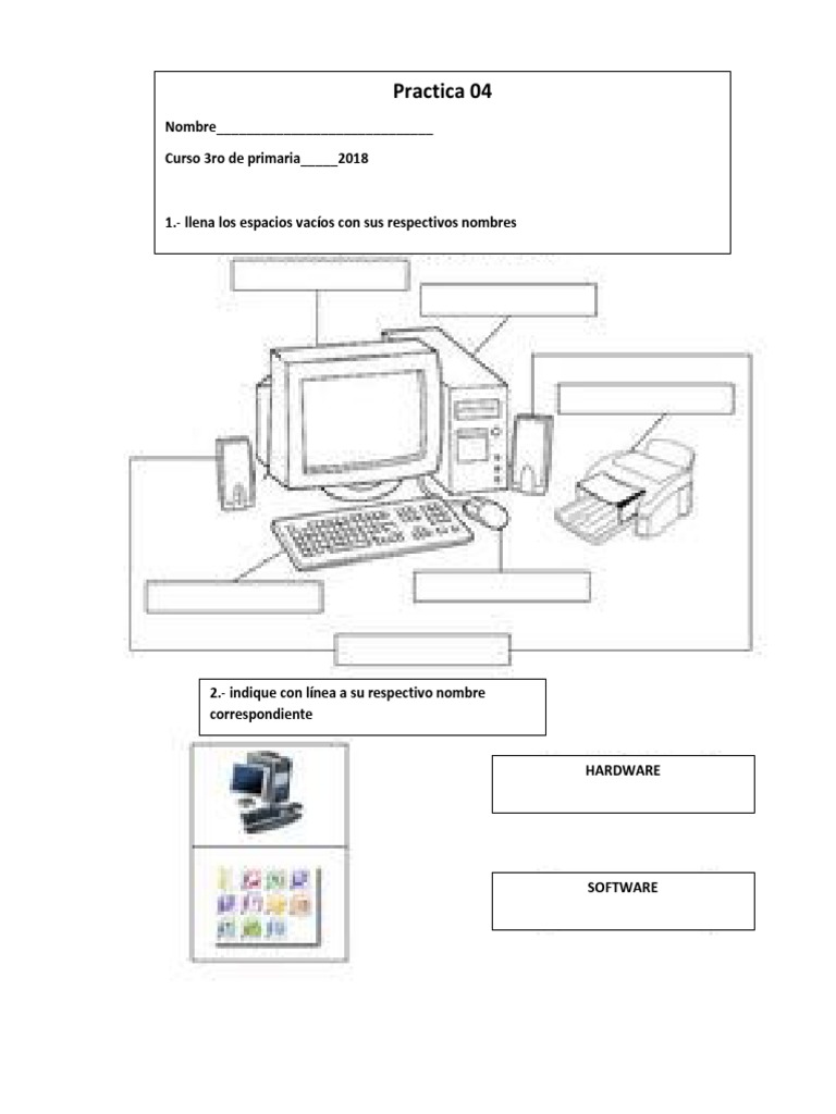 Actividad de Tecnología 3ro Primaria | PDF | Software | Hardware
