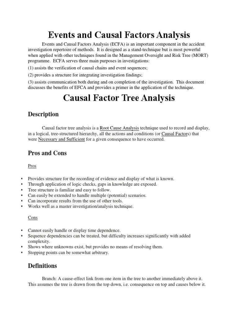 Causal Factor Analysis in Investigations | PDF | Causality | Cognitive ...