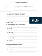 Chapter 1: Trigonometry Problem Set 4: 1. Verify Each of The Following Using Sum and Difference Formula