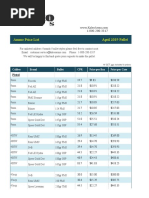 Kaleo HI Ammo Price List - April 2019 Pallet