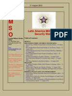 FMSO JRIC Latin America Military and Security Watch 17 August 2010