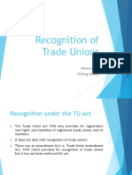 Recognition of Trade Unions