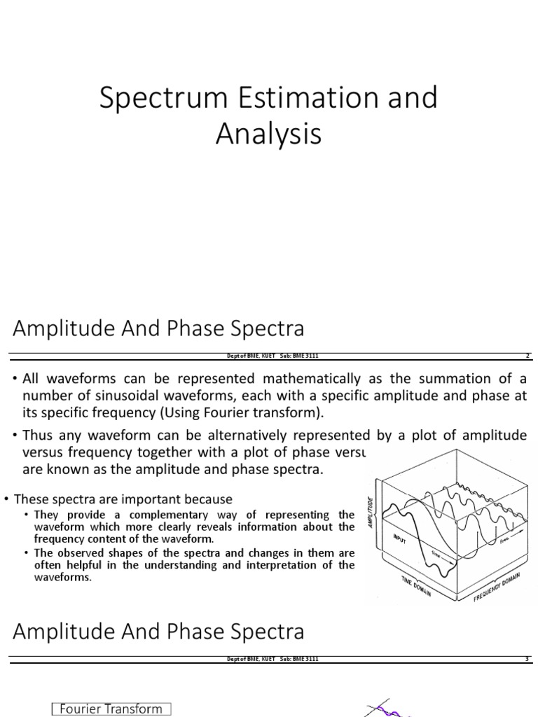 Spectrum Analysis in BME 3111 | PDF | Spectral Density | Autoregressive ...