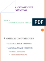 Cost and Management Accounting: Topic:-Types of Material Variances