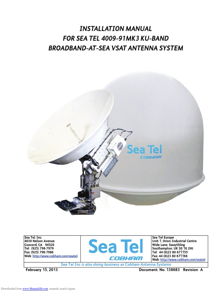 Cobham 400991 mk3 PDF | PDF | Coaxial Cable | Modem
