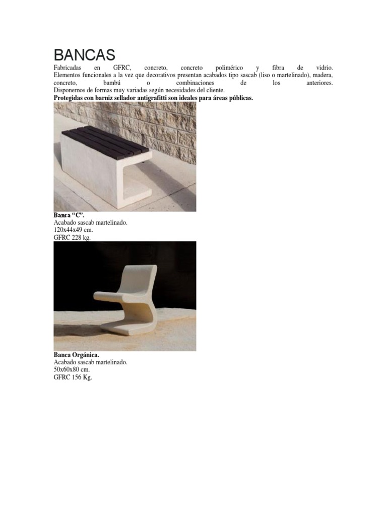 Bancas Urbanas con Acabado Sascab | PDF | Hormigón | Materiales de ...