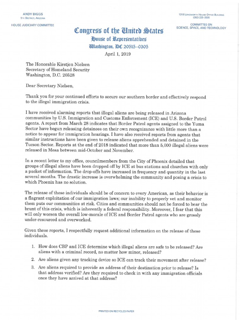 Read Biggs's letter to DHS secretary