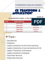 "Laplace Transform & Application": Guided by Dr. Jaydeepsinh M. Barad & Prof. Hitesh R. Ramchandani