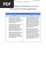 APAS - Written Report - Windows Vs Unix (I - O and File Management)