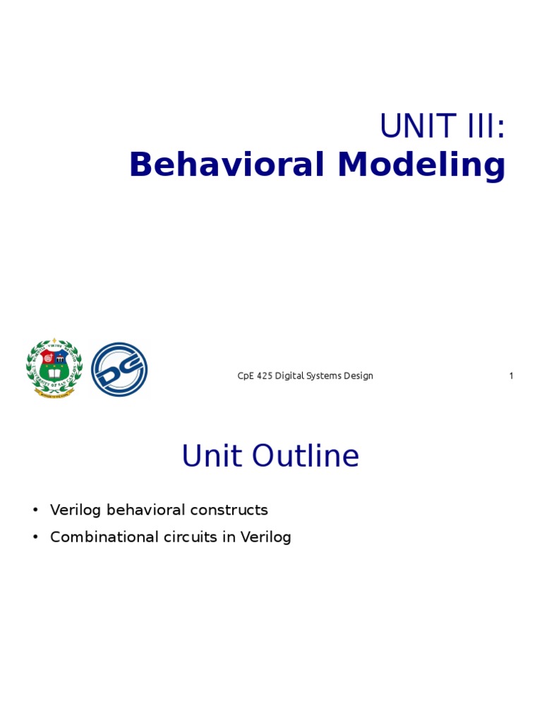 412n - Unit III - Behavioral Modeling | PDF | Digital Electronics ...