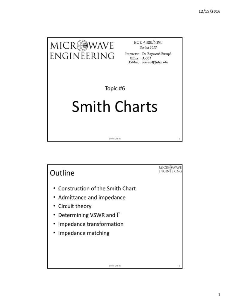 Smith Chart Construction and Analysis | PDF | Electrical Impedance ...