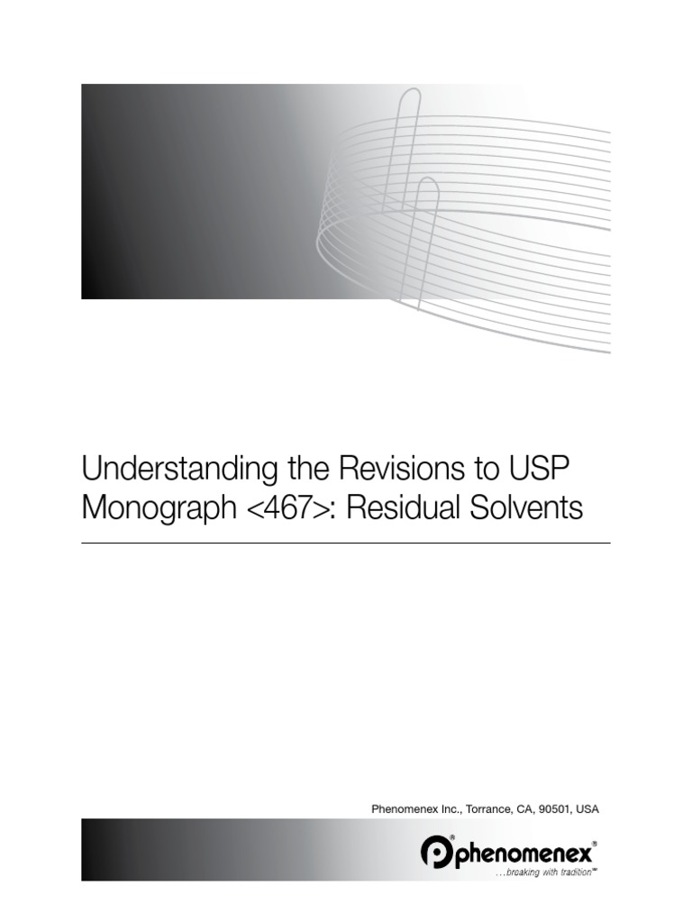 Understanding The Revisions To USP Monograph Residual Solvents PDF