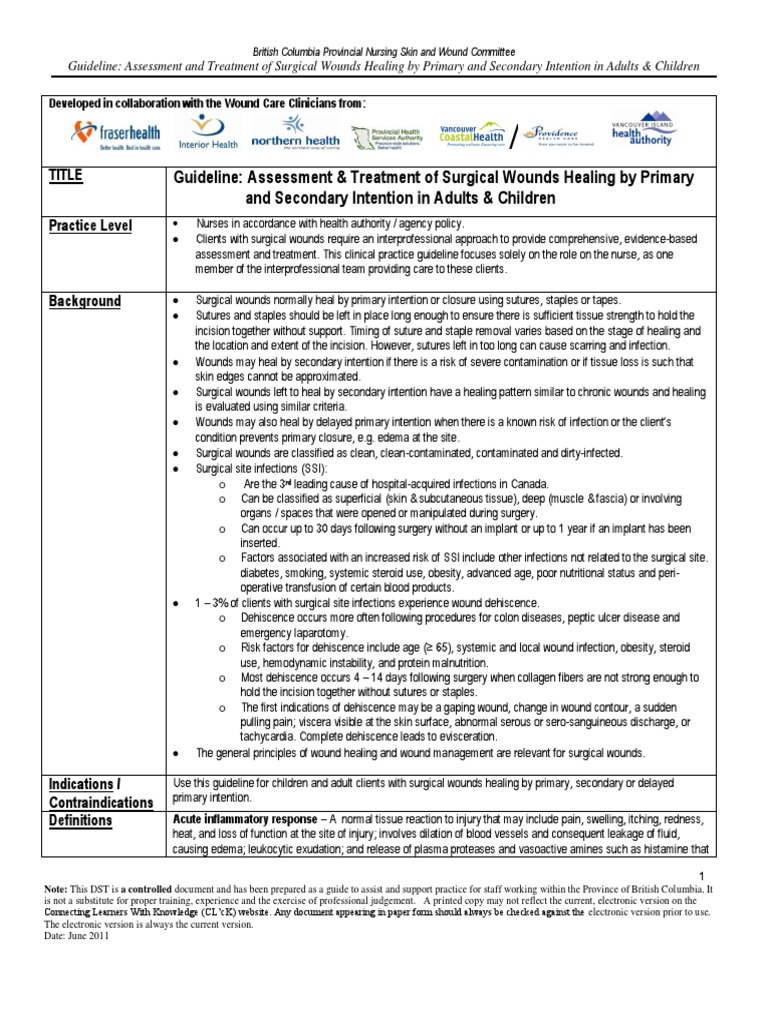 Surgical Wound Healing Guidelines | PDF | Wound | Wound Healing