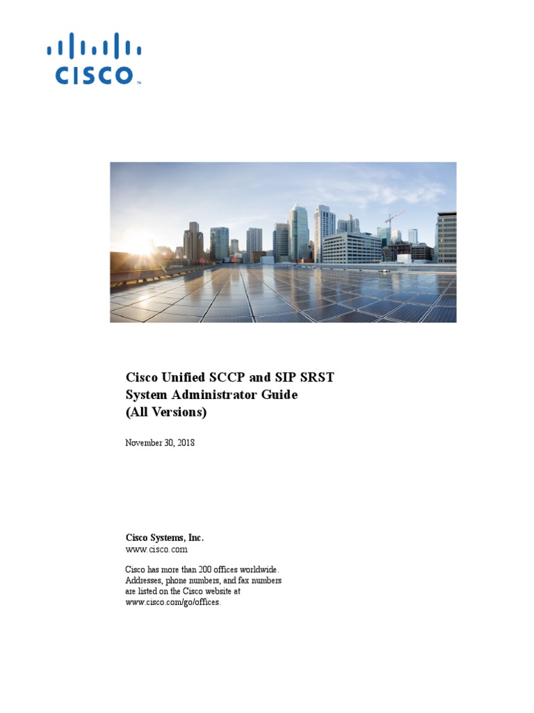 Sccp And Sip Srst Admin Guide Pdf Session Initiation Protocol Voice Over Ip