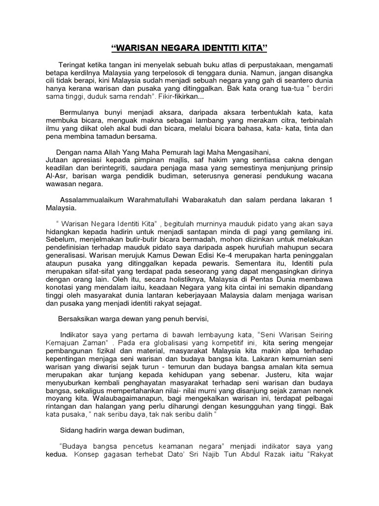 Pidato Bahasa Melayu