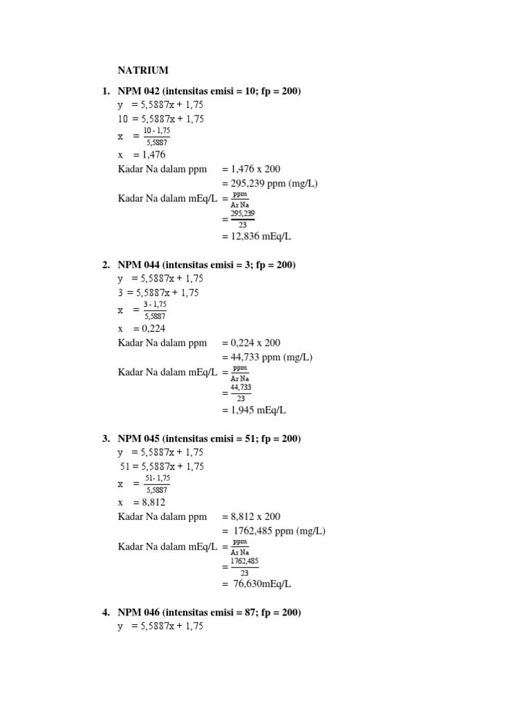 Kumpulan Perhitungan (Minus Tabel) | PDF | Units Of Measurement | Chemistry
