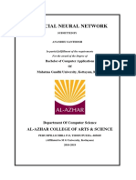 Artificial Neural Network: Al-Azhar College of Arts & Science