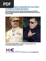 Hoping For Peace, Preparing For War Libya On Brink of Tripoli Showdown