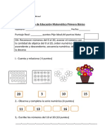 Prueba Matematica Primero Cerrillos