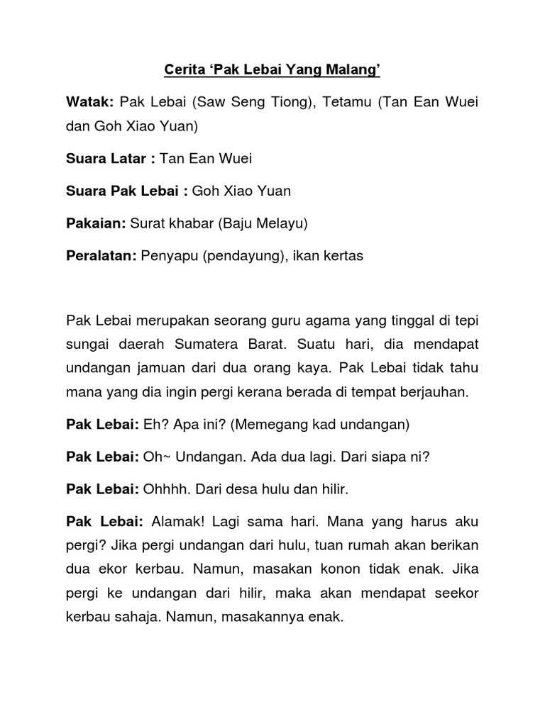 Cerita Pak Lebai Yang Malang Pdf