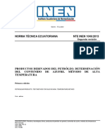 Determinación de Contenido de Azufre en Derivados de Petróleo