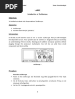 Introduction of Oscilloscope Objectives:: Bahria University, Islamabad Linear Circuit Analysis