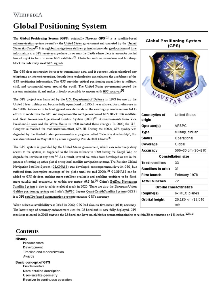 Global Positioning System PDF Global Positioning System Computing And Information Technology
