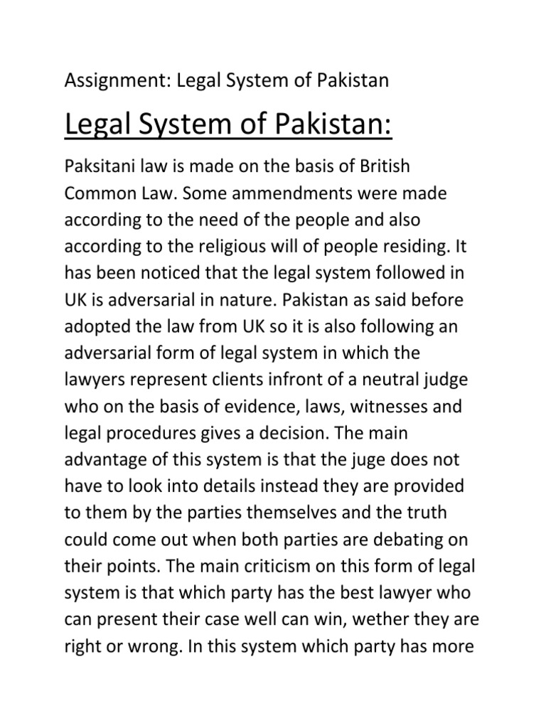 Overview of Pakistan's Legal System | PDF | Morality | Judiciaries