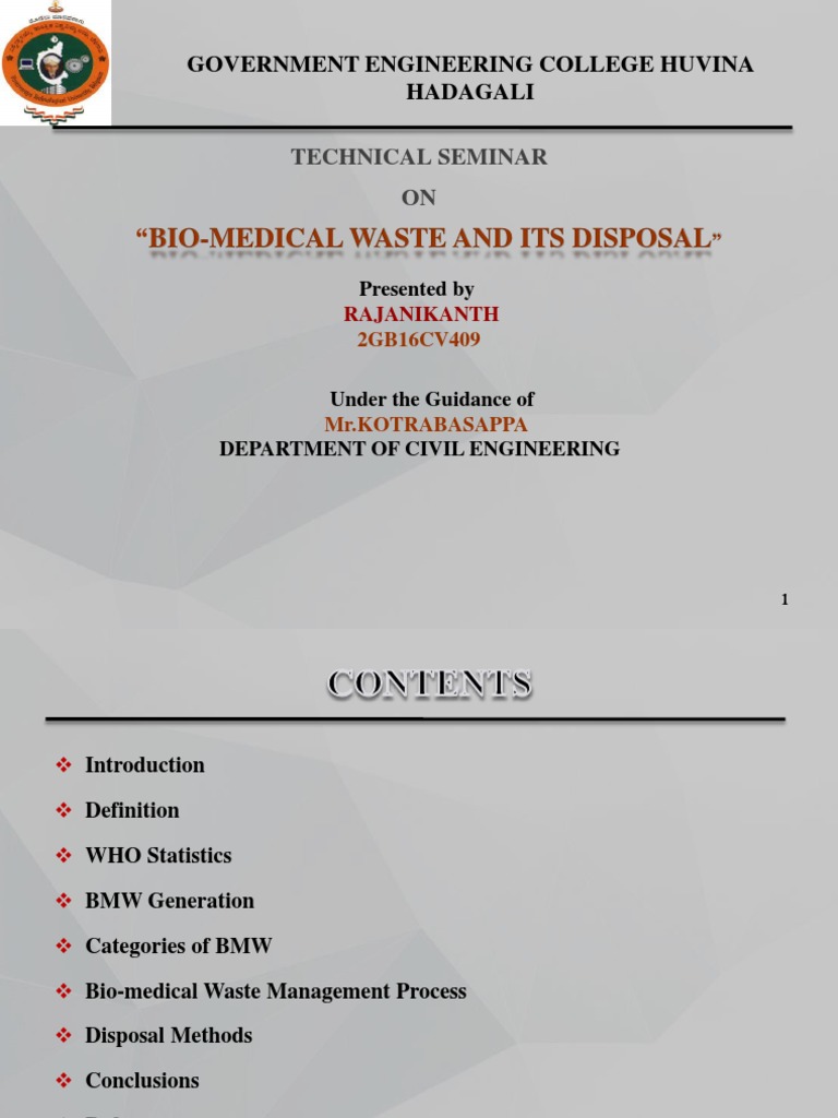 Biomedical Waste Management Overview | PDF | Waste Management | Waste