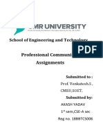 Professional Communication Assignments: School of Engineering and Technology