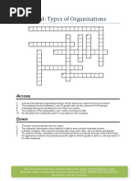 Crossword Types of Organisation