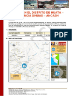 Reporte Preliminar Nº 432 01abril2019 Huaico en El Distrito de Sihuas Provincia Huaylas Ancash