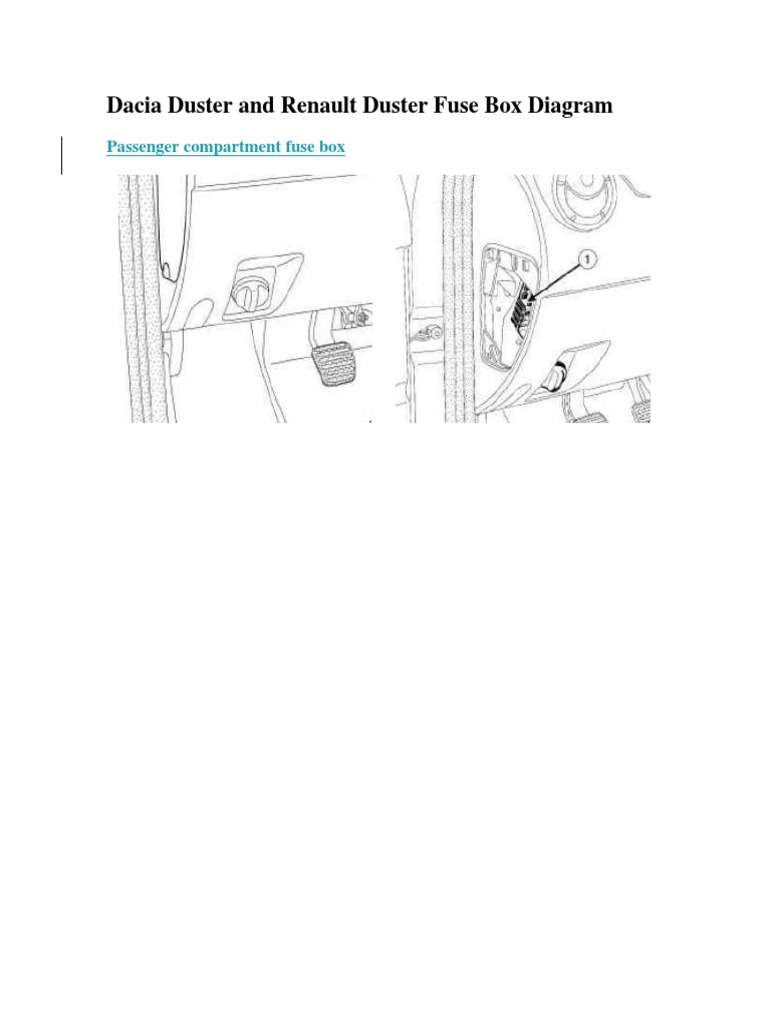 Dacia Duster and Renault Duster Fuse Box Diagram PDF Relay Transmission (Mechanics)