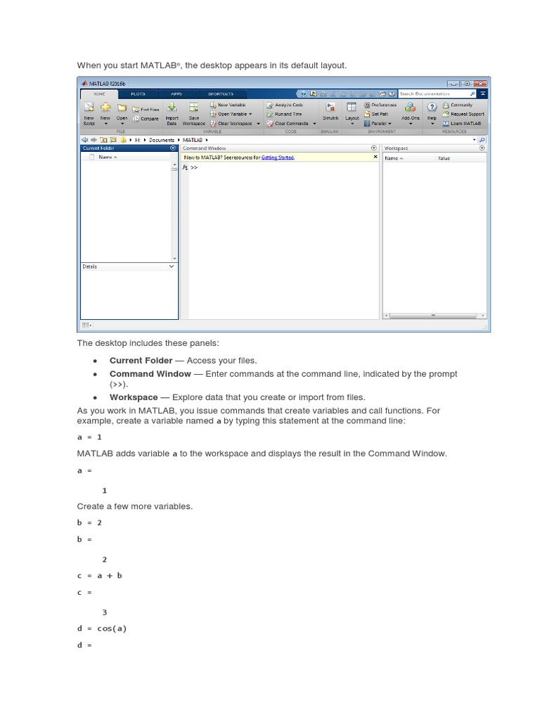 When You Start MATLAB | PDF | Matlab | Matrix (Mathematics)