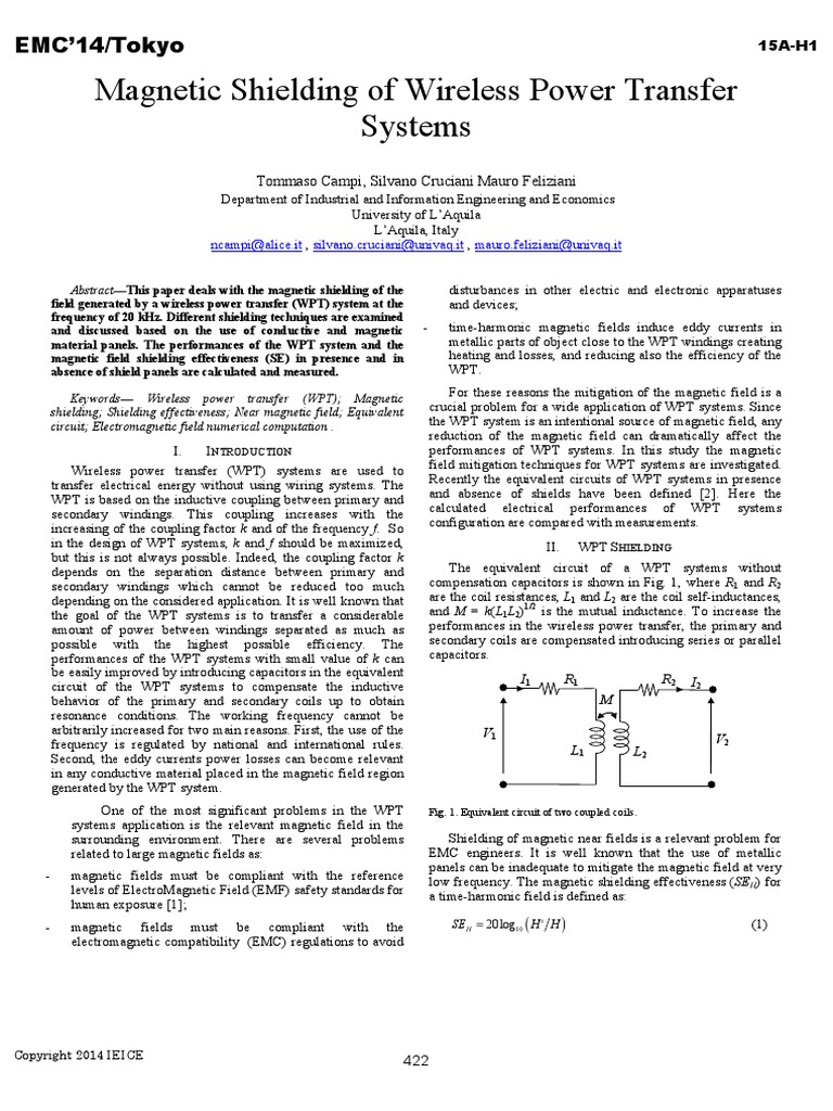 Wireless Power Transfer - Survey and Roadmap | PDF | Inductor | Inductance