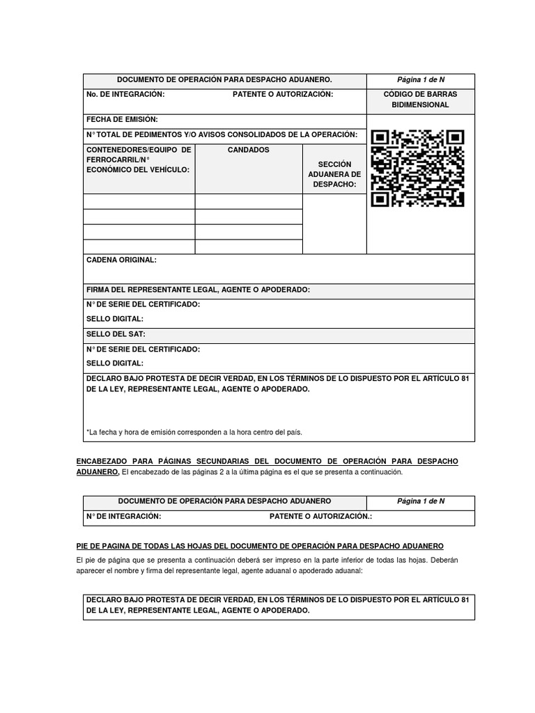 Despacho Aduanero Pdf Aduana Informática