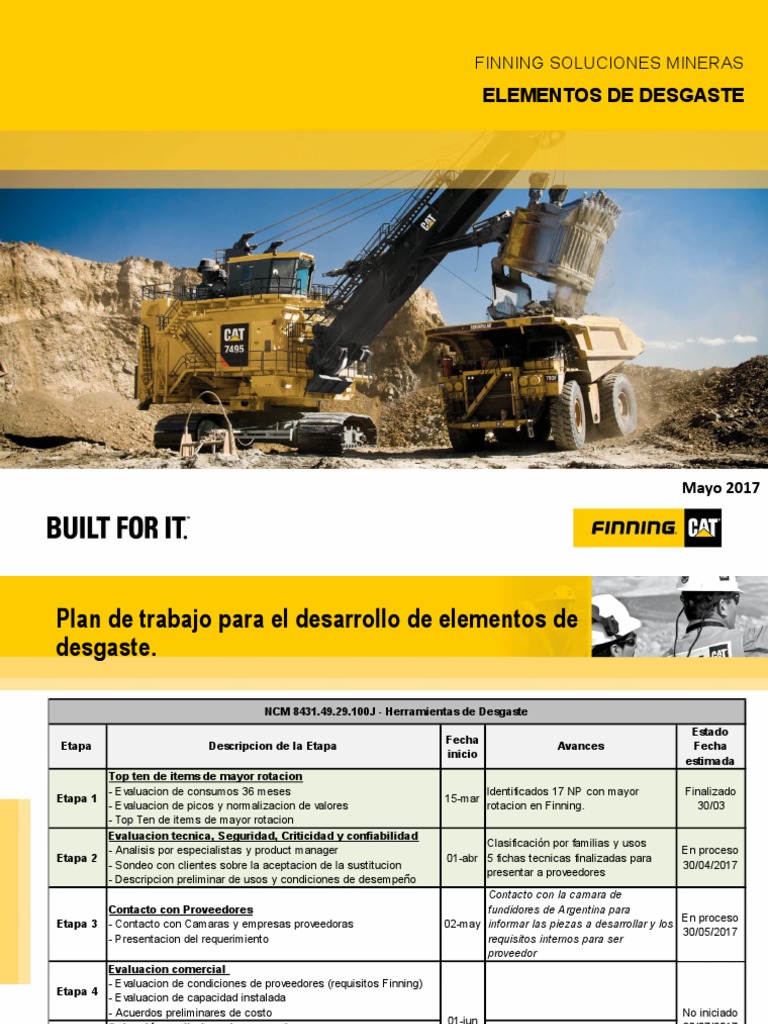 Desarrollo de Elementos de Desgaste CAT | PDF | Espada | Acero