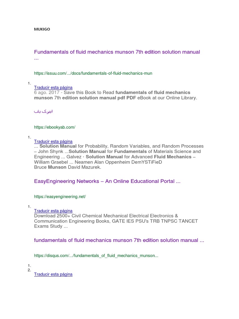 Fluid Mechanics Munson 7th Edition Solutions | PDF | Technology ...