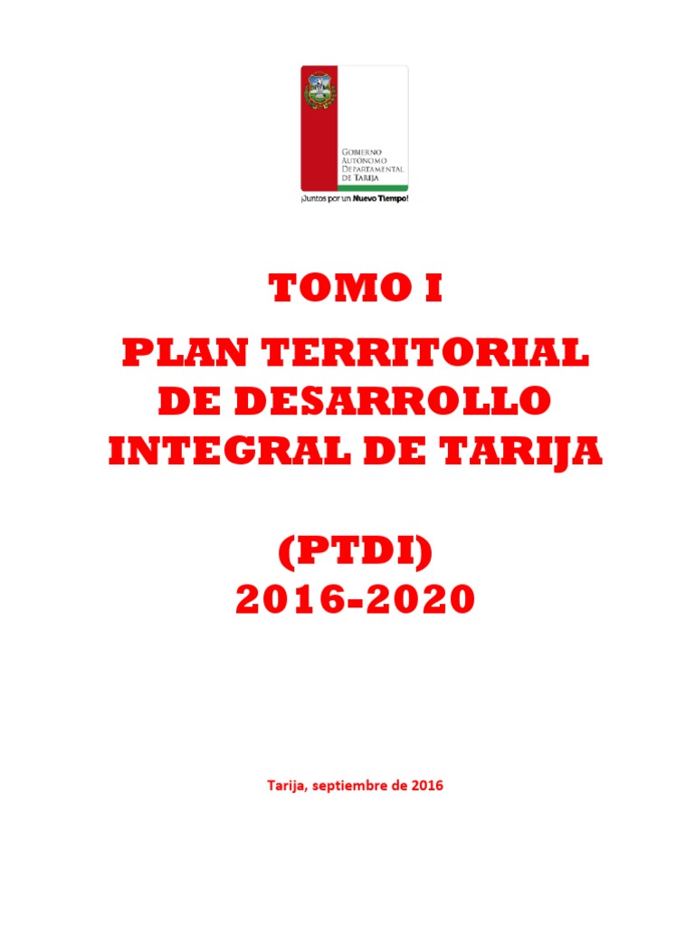 Plan Territorial de Desarrollo Integral Tarija | PDF | Planificación ...