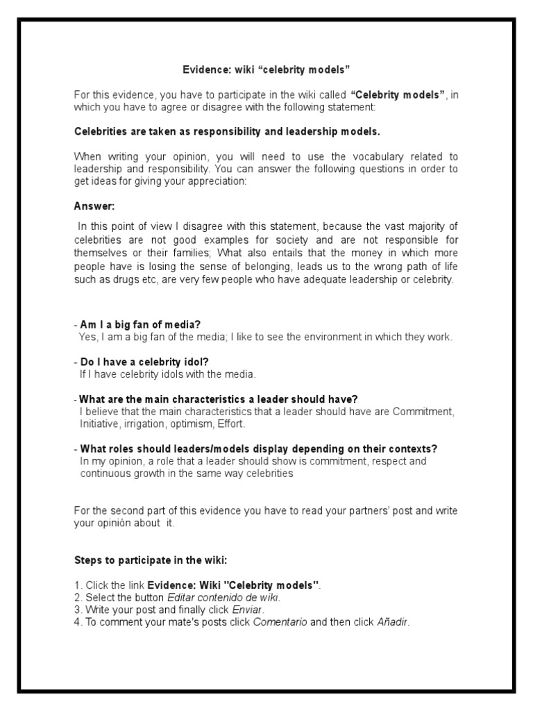 Evidence Wiki Celebrity Models  PDF