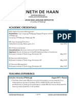 Dehaan Curriculum Vita