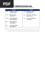 2nd Semester Teaching Load