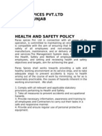 Health and Safety Policy