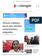 26-03-19 - UNIOBREGON - Ofrecen Créditos y Becas para Estudios Universitarios y Posgrados