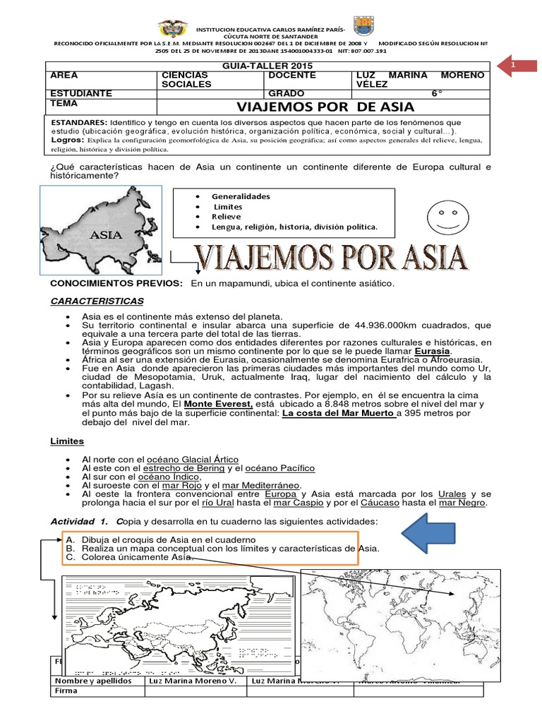 Taller de Repaso Sociales Grado 4 | PDF | Asia | Science