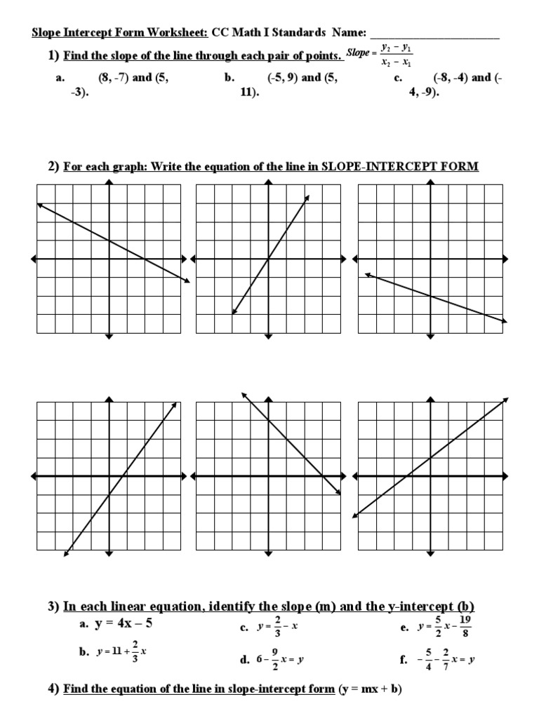L E22  PDF  Equations  Mathematical Concepts Within Point Slope Form Worksheet