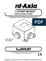 Ventaxia Multivent Installation & Operating Instructions